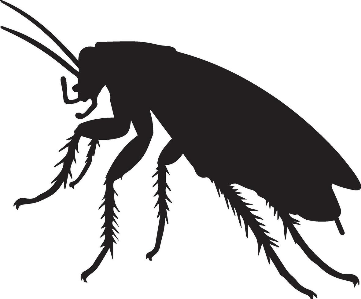 silhouette of a cockroach art illustration vector