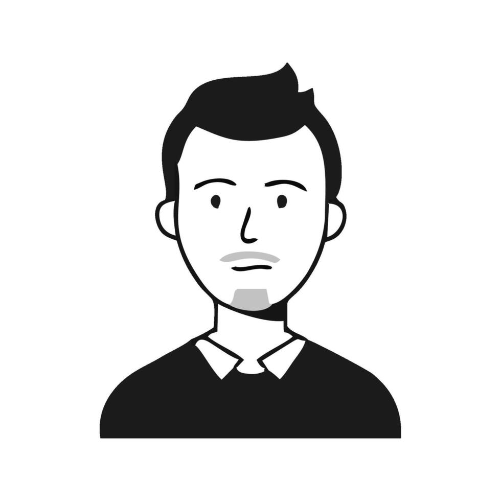 a man with a black shirt and a beard vector