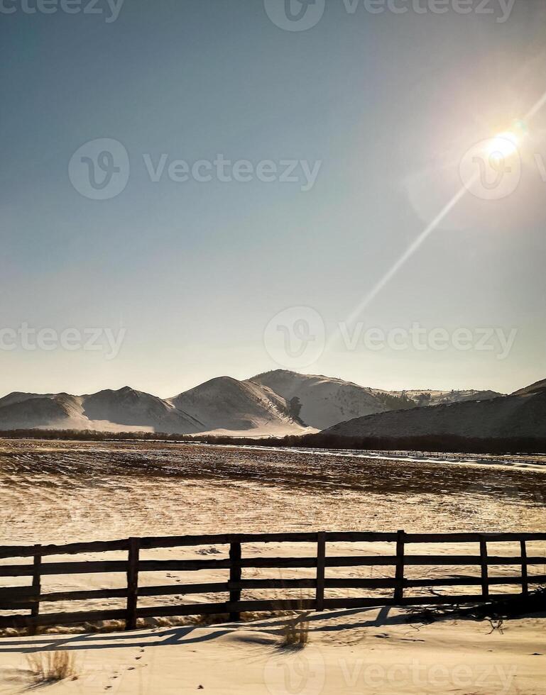 Beautiful empty paved road to Lake Baikal photo