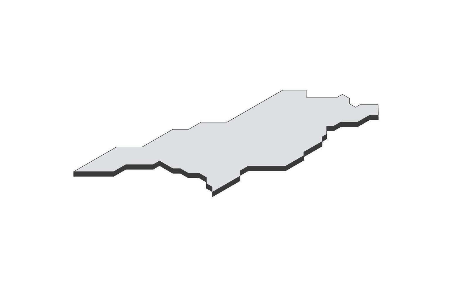 Map of the Georgia in simple isometric form. Illustration of isometric map of the country. vector