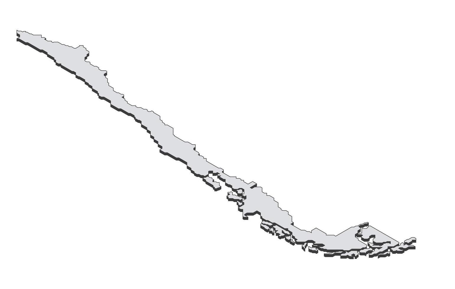 Map of the Chile in simple isometric form. Illustration of isometric map of the country. vector