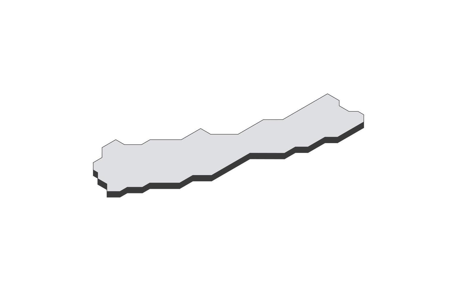 Map of the Nepal in simple isometric form. Illustration of isometric map of the country. vector