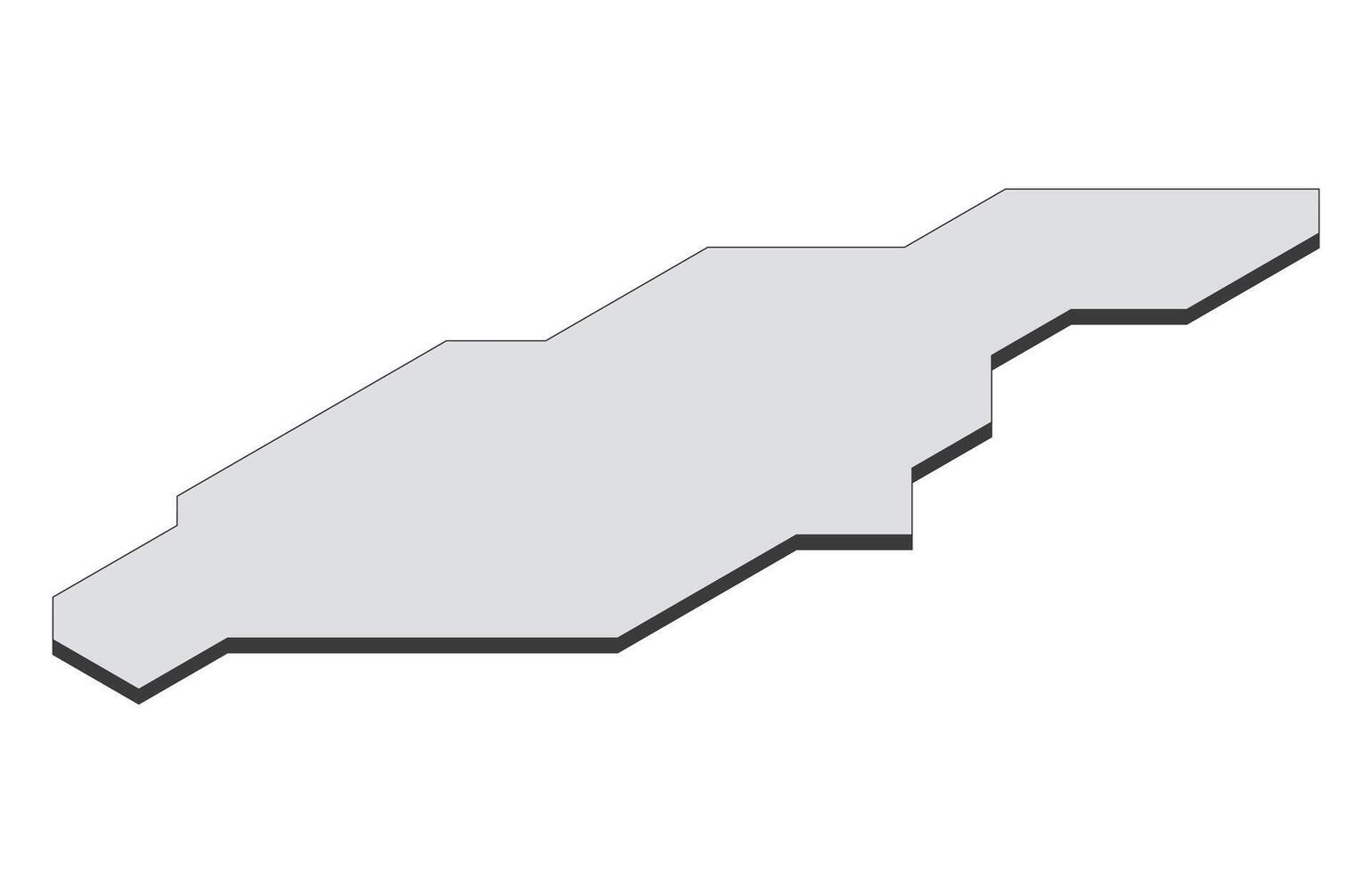 Map of the Jamaica in simple isometric form. Illustration of isometric map of the country. vector