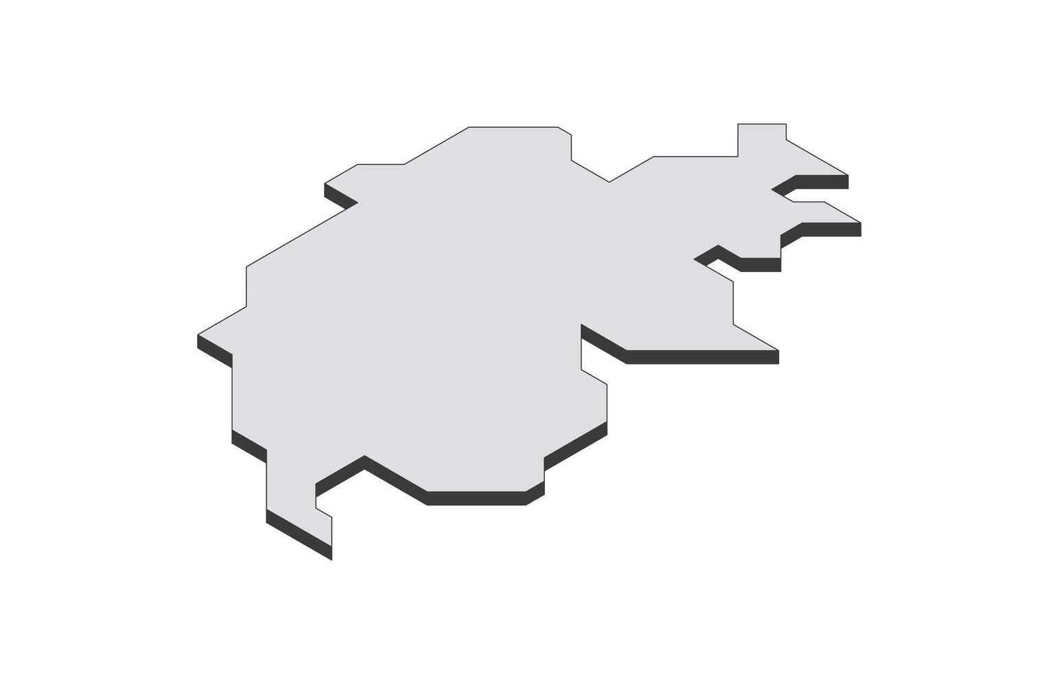 Map of the Switzerland in simple isometric form. Illustration of isometric map of the country. vector