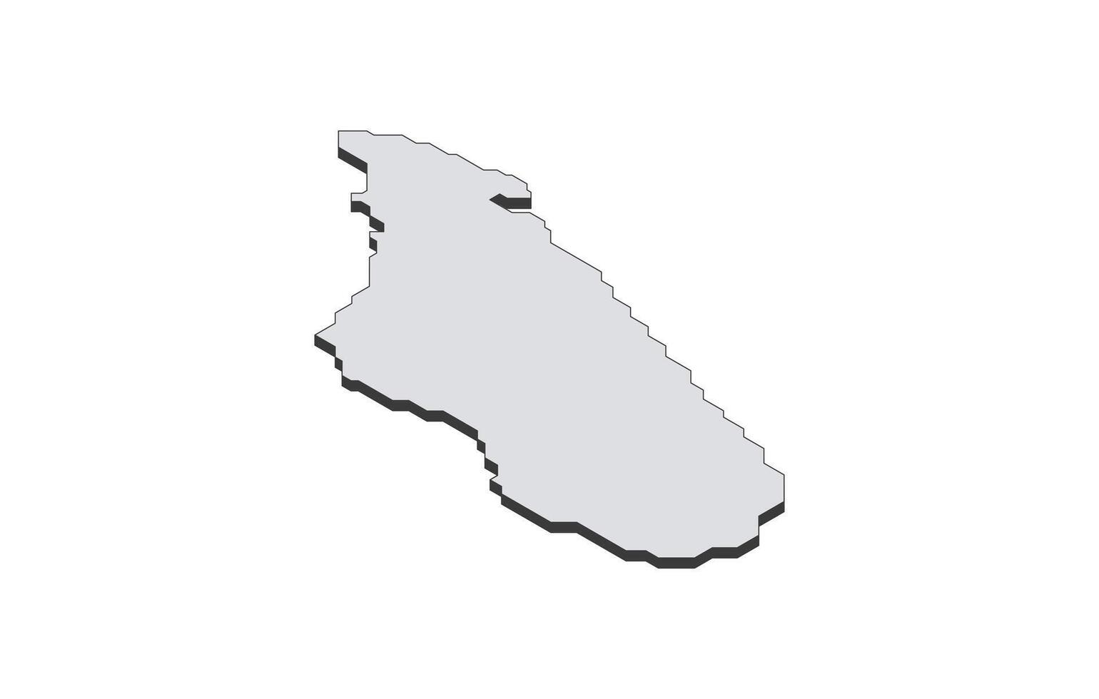 Map of the Madagascar in simple isometric form. Illustration of isometric map of the country. vector