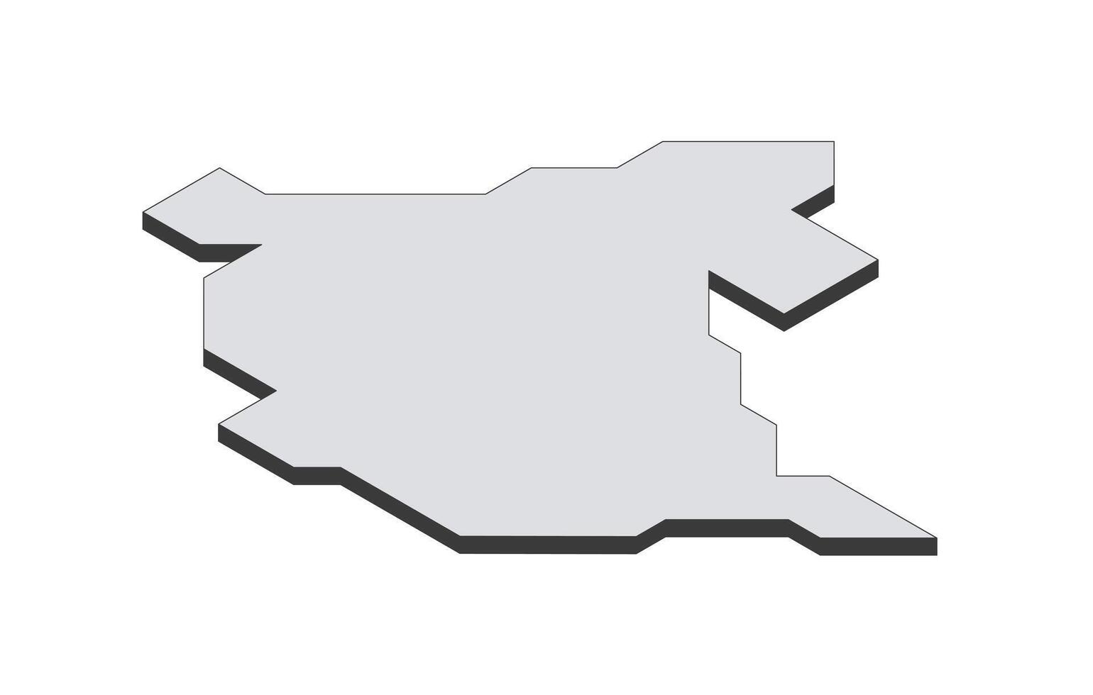 Map of the Montenegro in simple isometric form. Illustration of isometric map of the country. vector