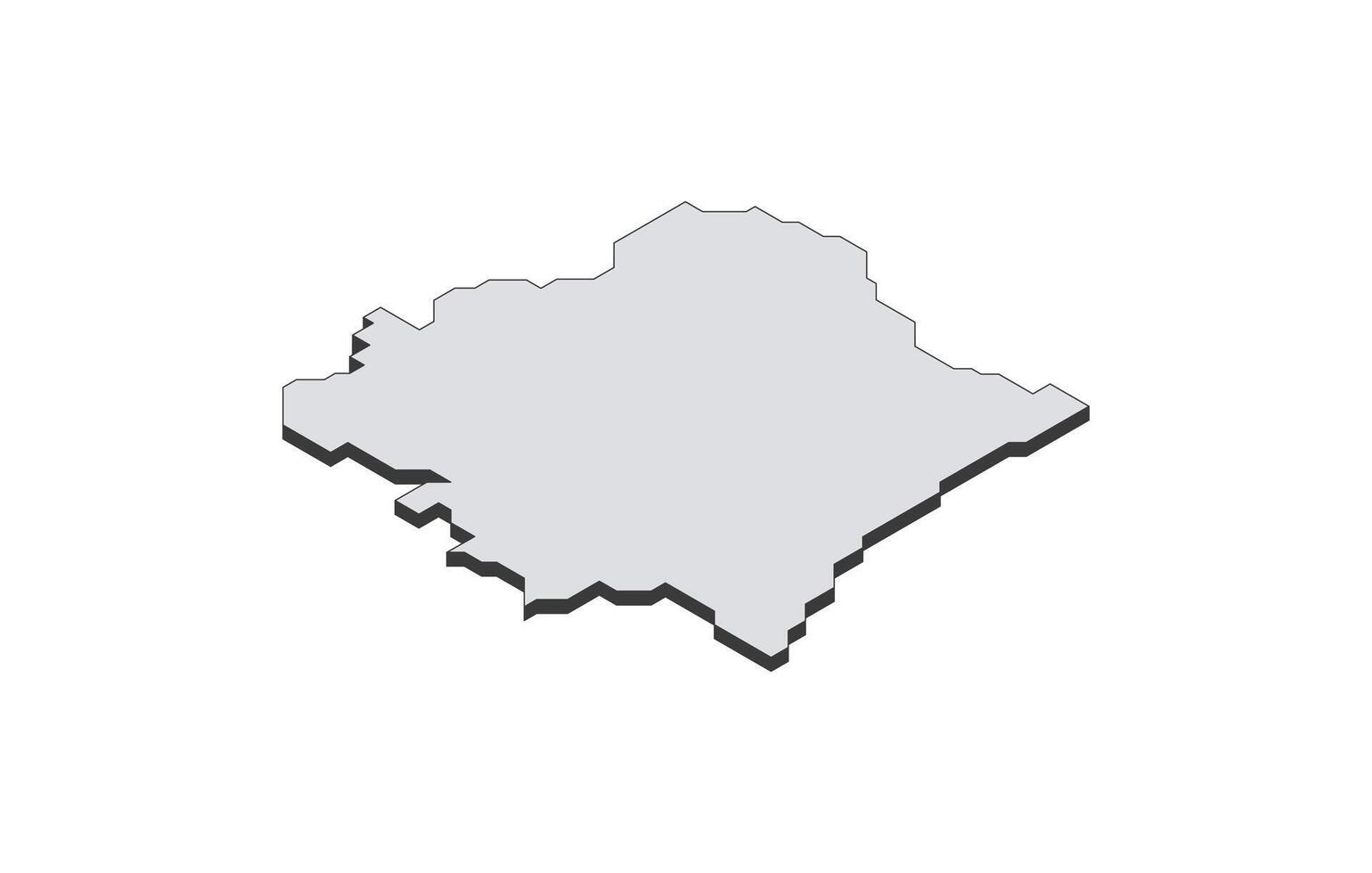 Map of the Ivory Coast in simple isometric form. Illustration of isometric map of the country. vector