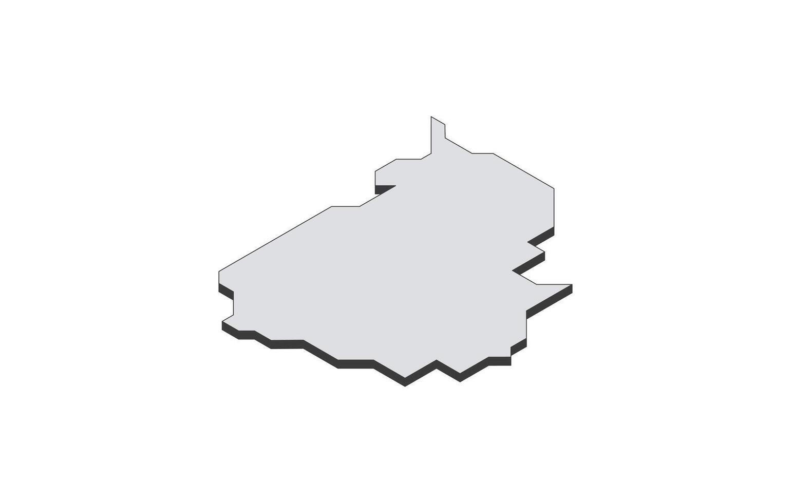 Map of the Cambodia in simple isometric form. Illustration of isometric map of the country. vector