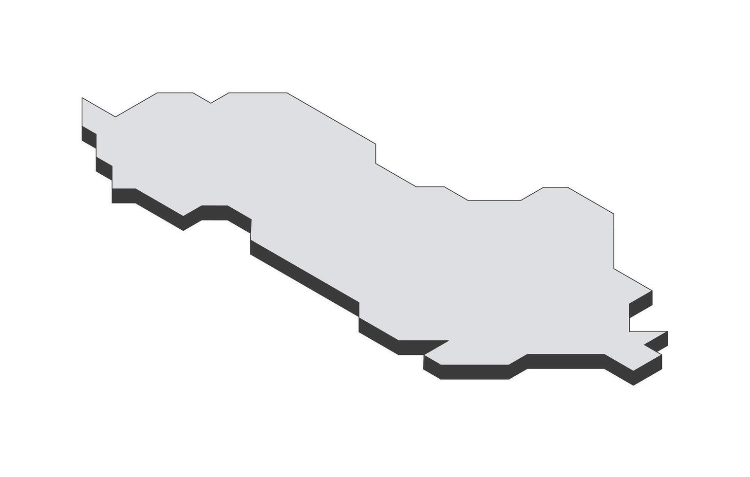 Map of the Albania in simple isometric form. Illustration of isometric map of the country. vector