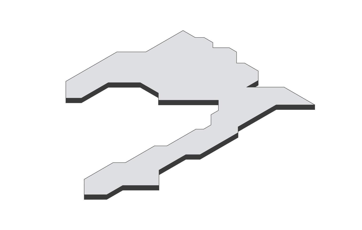 Map of the Haiti in simple isometric form. Illustration of isometric map of the country. vector