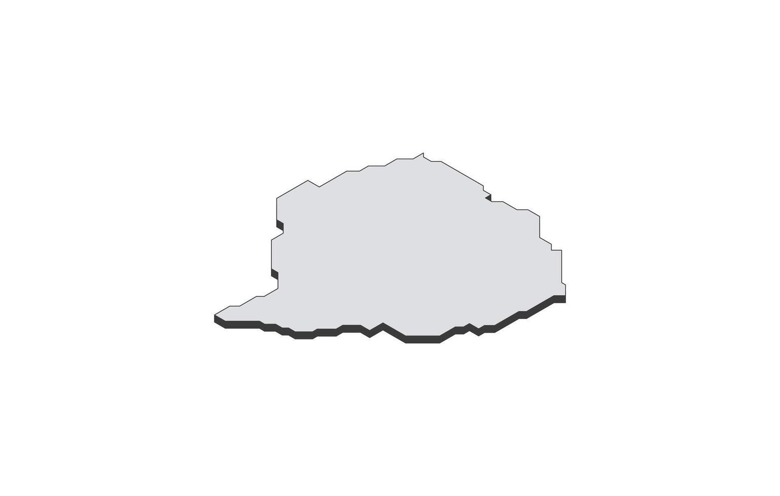 Map of the Zimbabwe in simple isometric form. Illustration of isometric map of the country. vector
