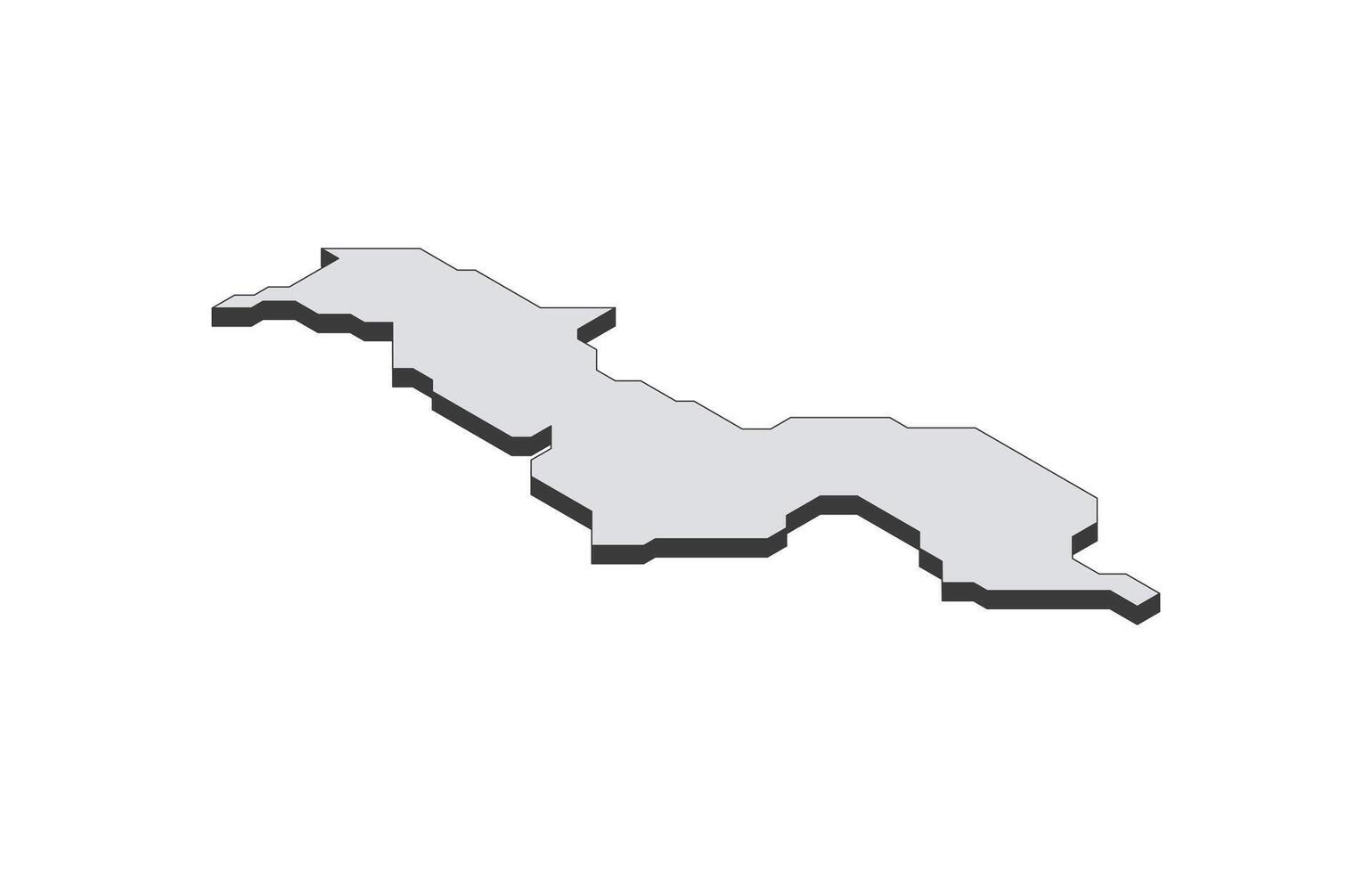 Map of the Malawi in simple isometric form. Illustration of isometric map of the country. vector