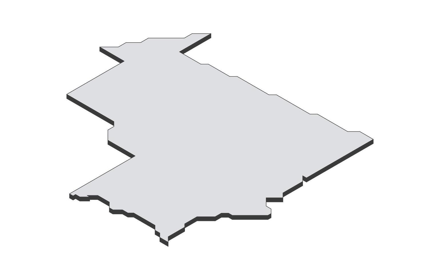 Map of the Mauritania in simple isometric form. Illustration of isometric map of the country. vector