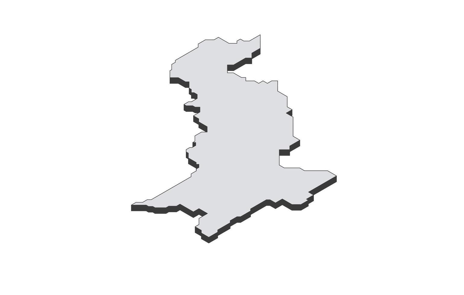 Map of the Pakistan in simple isometric form. Illustration of isometric map of the country. vector