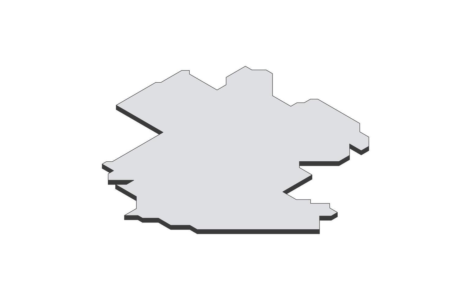 Map of the Gabon in simple isometric form. Illustration of isometric map of the country. vector