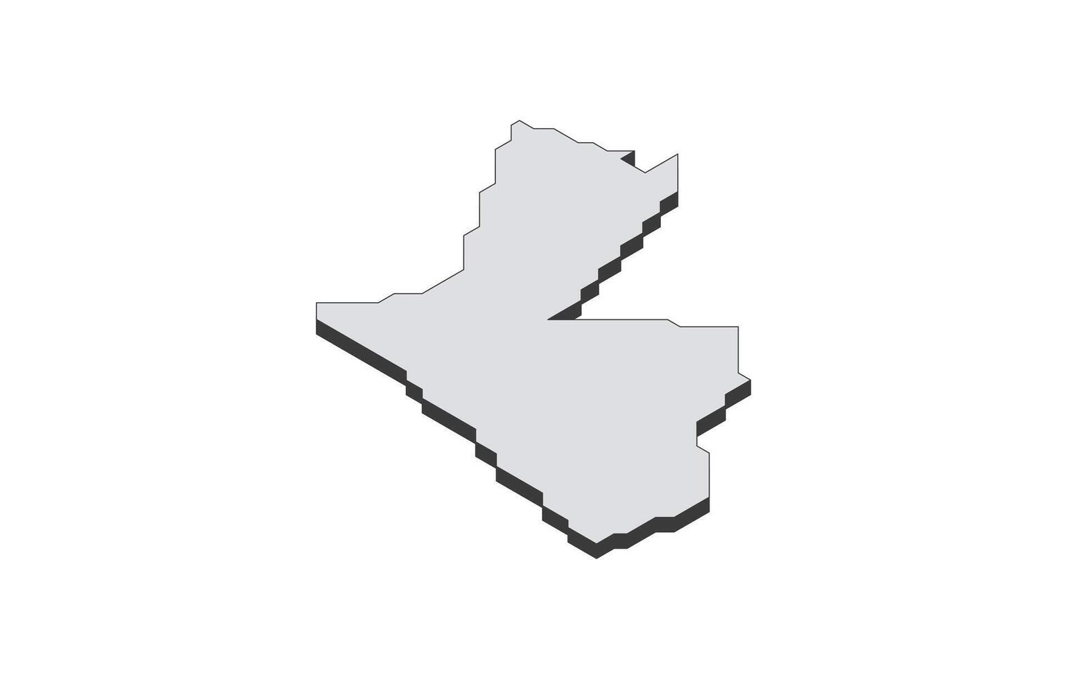 Map of the Jordan in simple isometric form. Illustration of isometric map of the country. vector