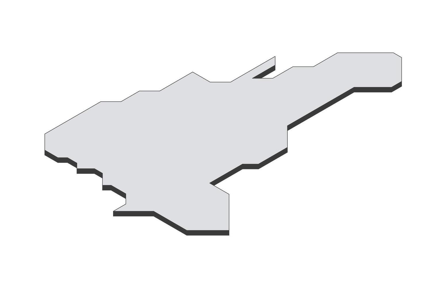 Map of the Dominican Republic in simple isometric form. Illustration of isometric map of the country. vector