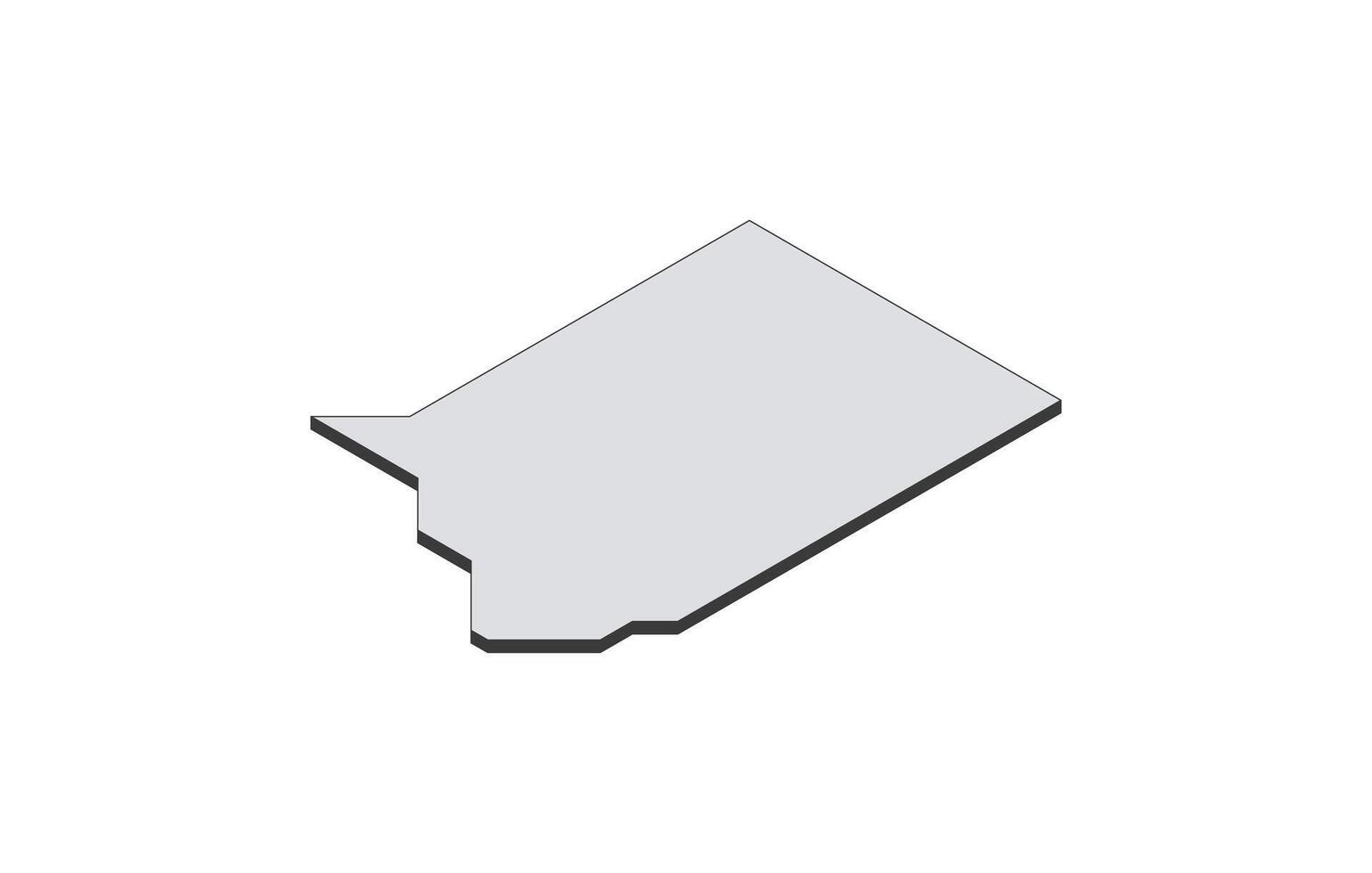 Map of the Equatorial Guinea in simple isometric form. Illustration of isometric map of the country. vector
