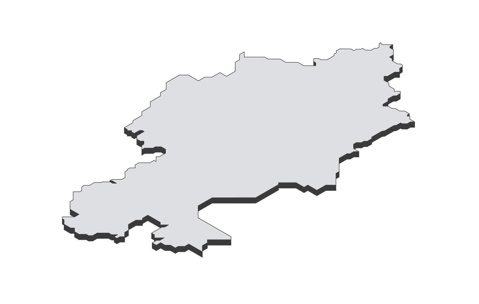 Map of the Kazakhstan in simple isometric form. Illustration of isometric map of the country. vector