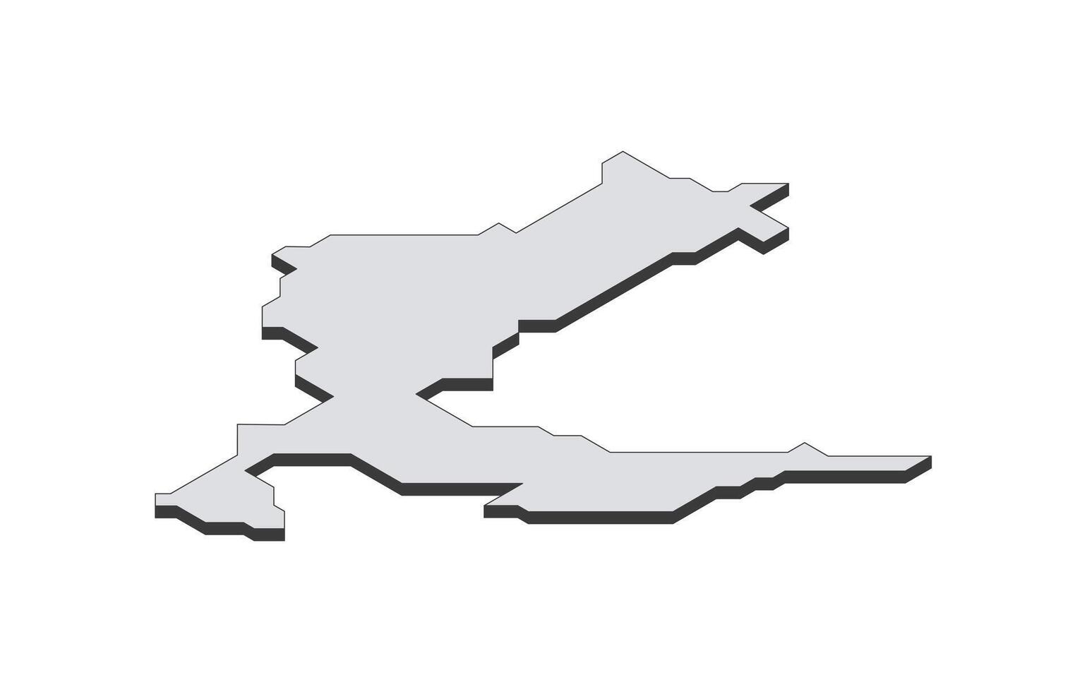 Map of the Croatia in simple isometric form. Illustration of isometric map of the country. vector