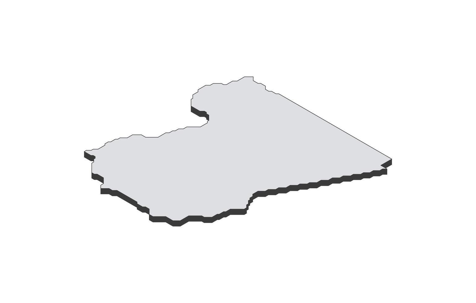 Map of the Libya in simple isometric form. Illustration of isometric map of the country. vector