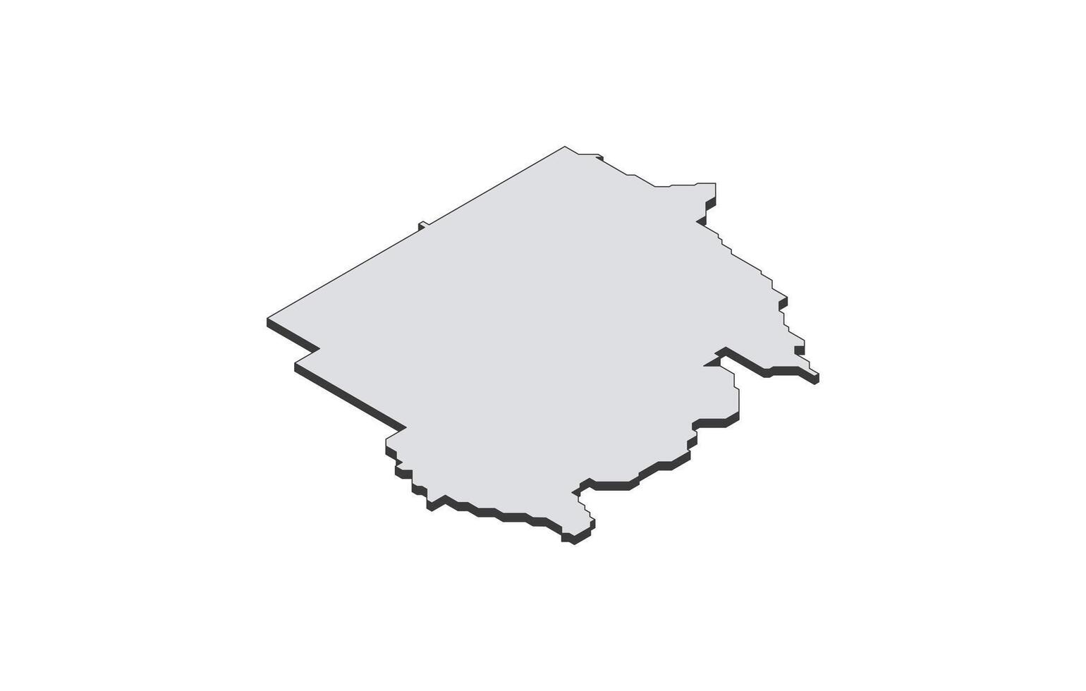 Map of the Sudan in simple isometric form. Illustration of isometric map of the country. vector