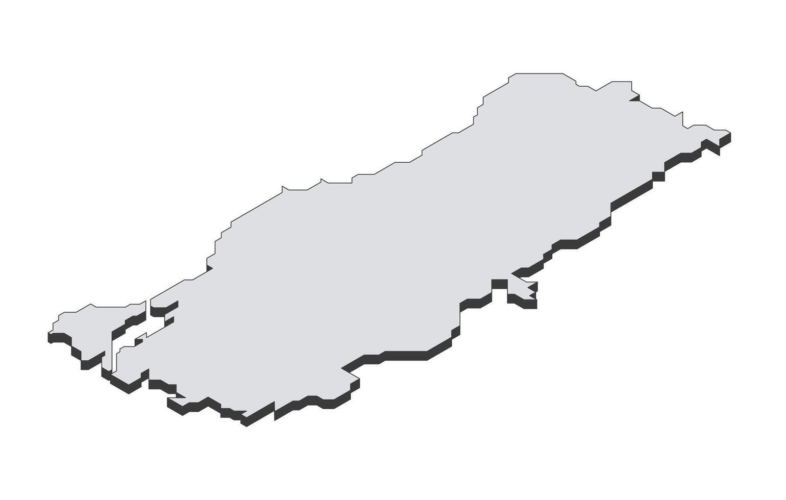 Map of the Turkey in simple isometric form. Illustration of isometric map of the country. vector
