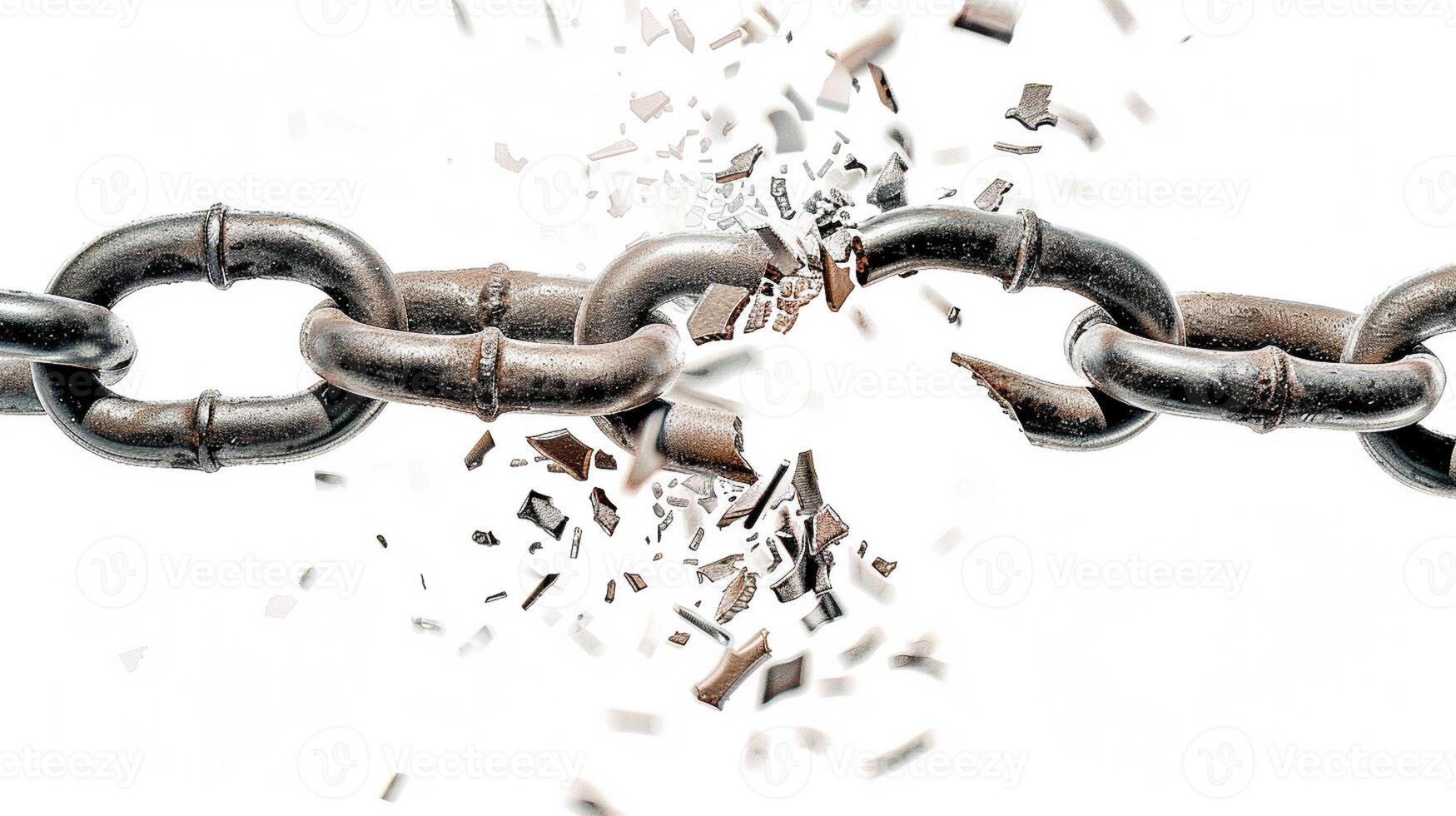 a broken chain with a broken link photo