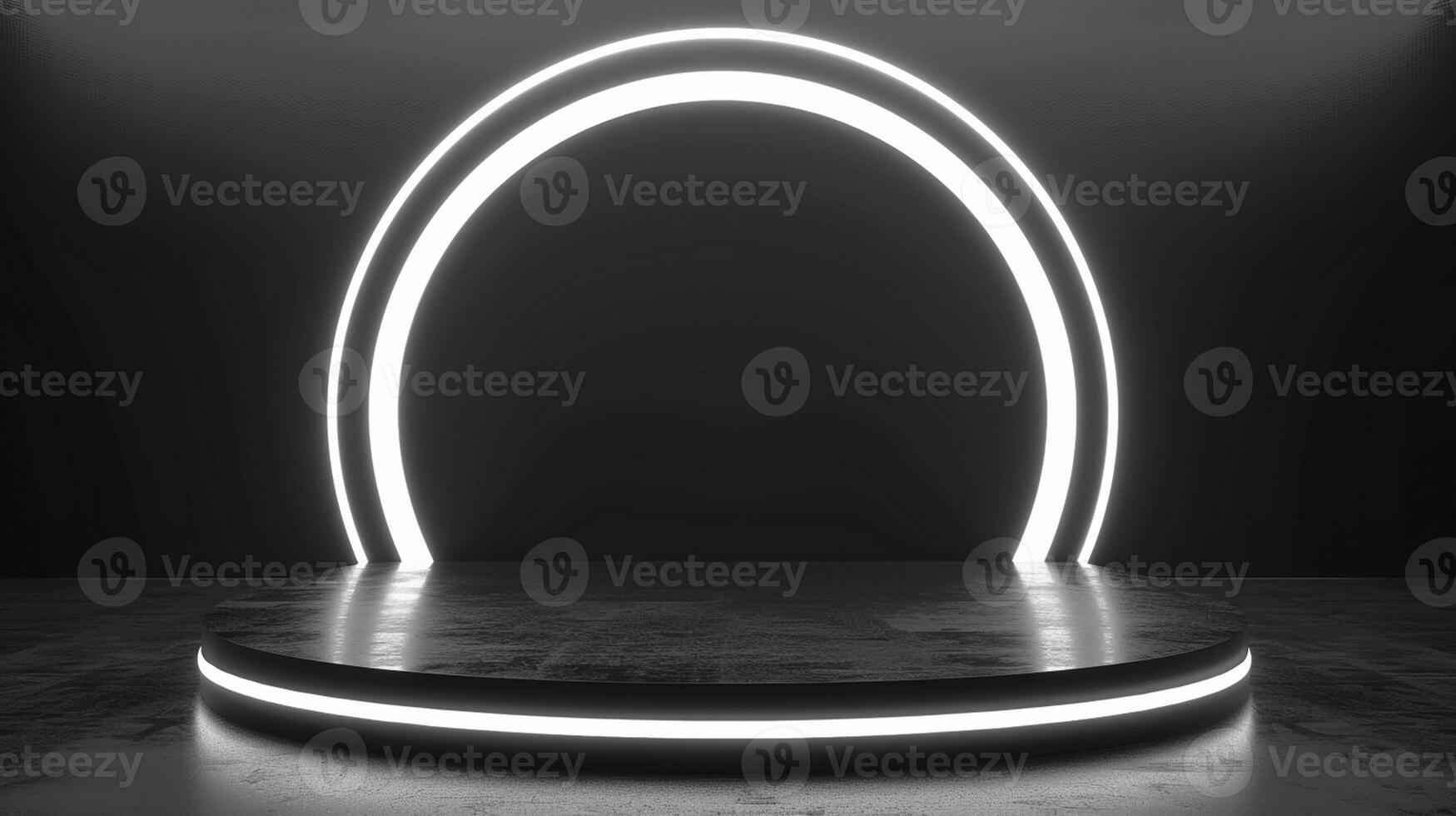 a white lighted stage with a spotlight photo