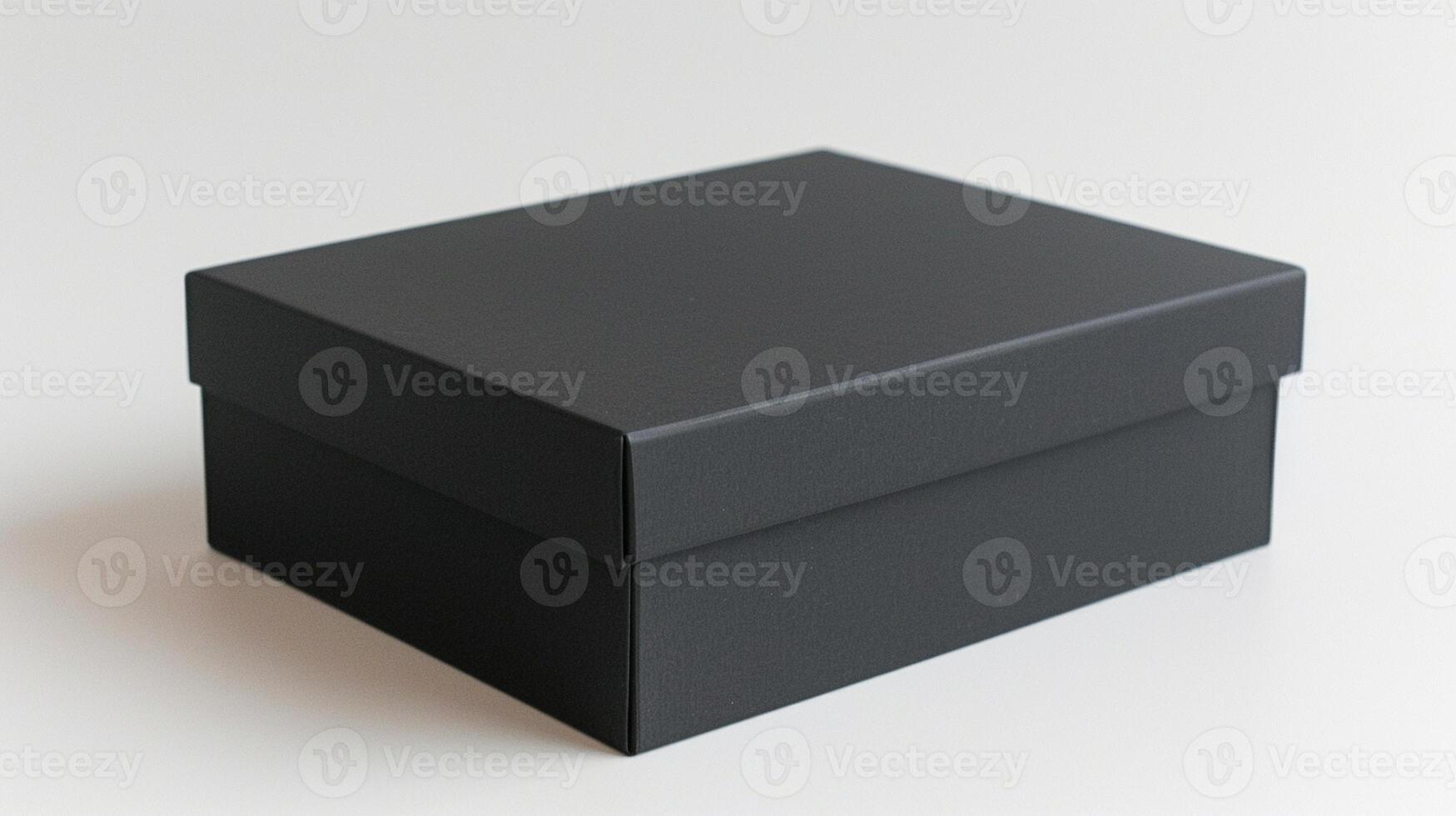 a black box sitting on a white surface photo