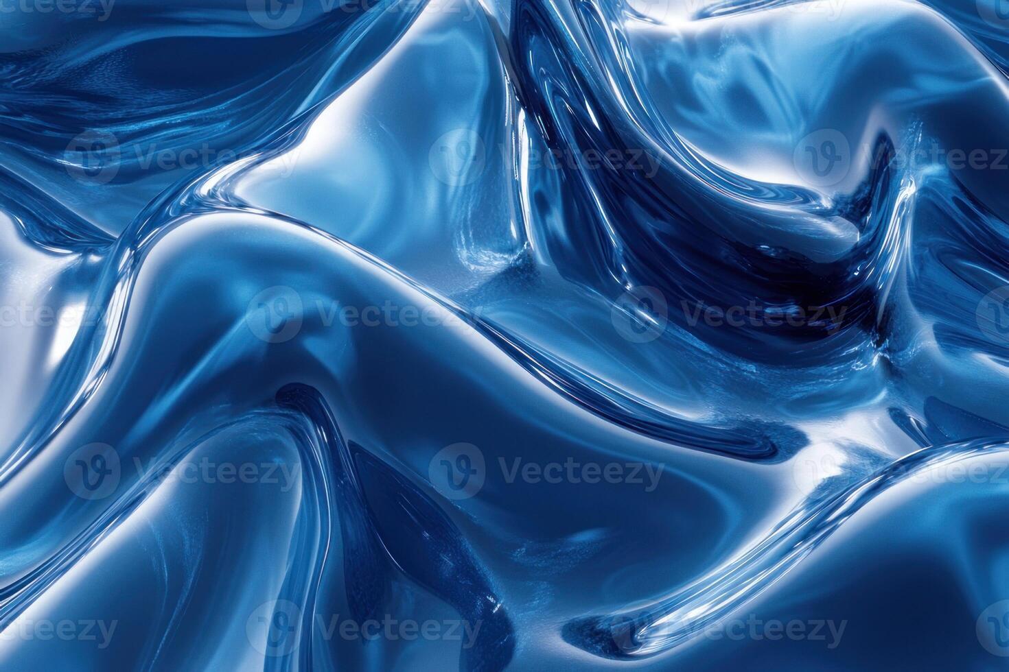 Closed uo Water flow wave background in blue color. photo