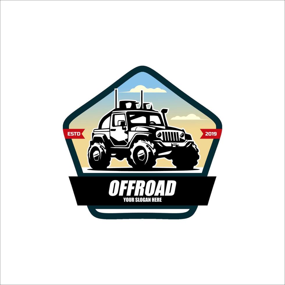 Off road pickup truck design elements illustration. vector