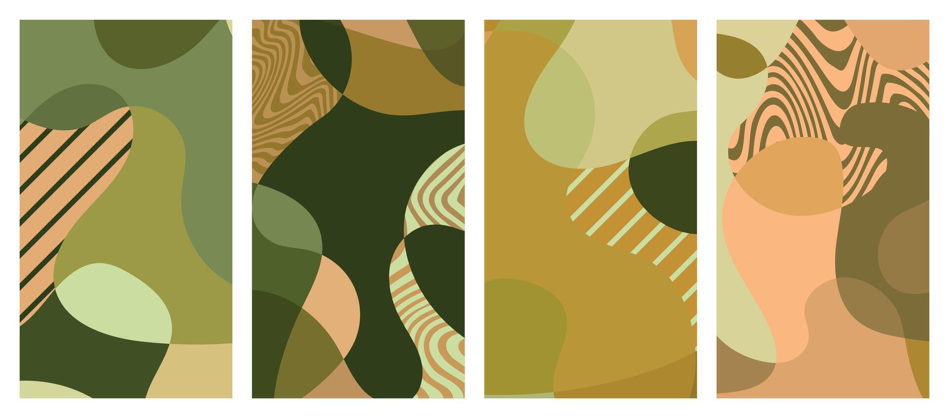 Abstract wavy set background. vector