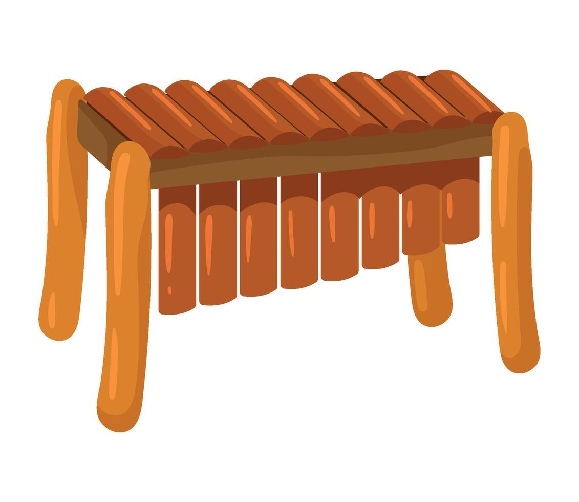 Wooden musical instrument vector
