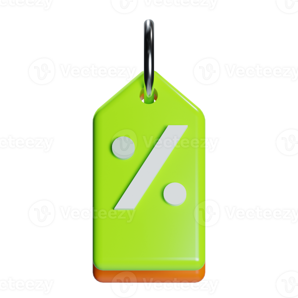 a 3d keychain tag discrount sale icon png