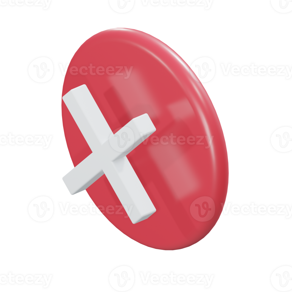 a 3d red close button icon png
