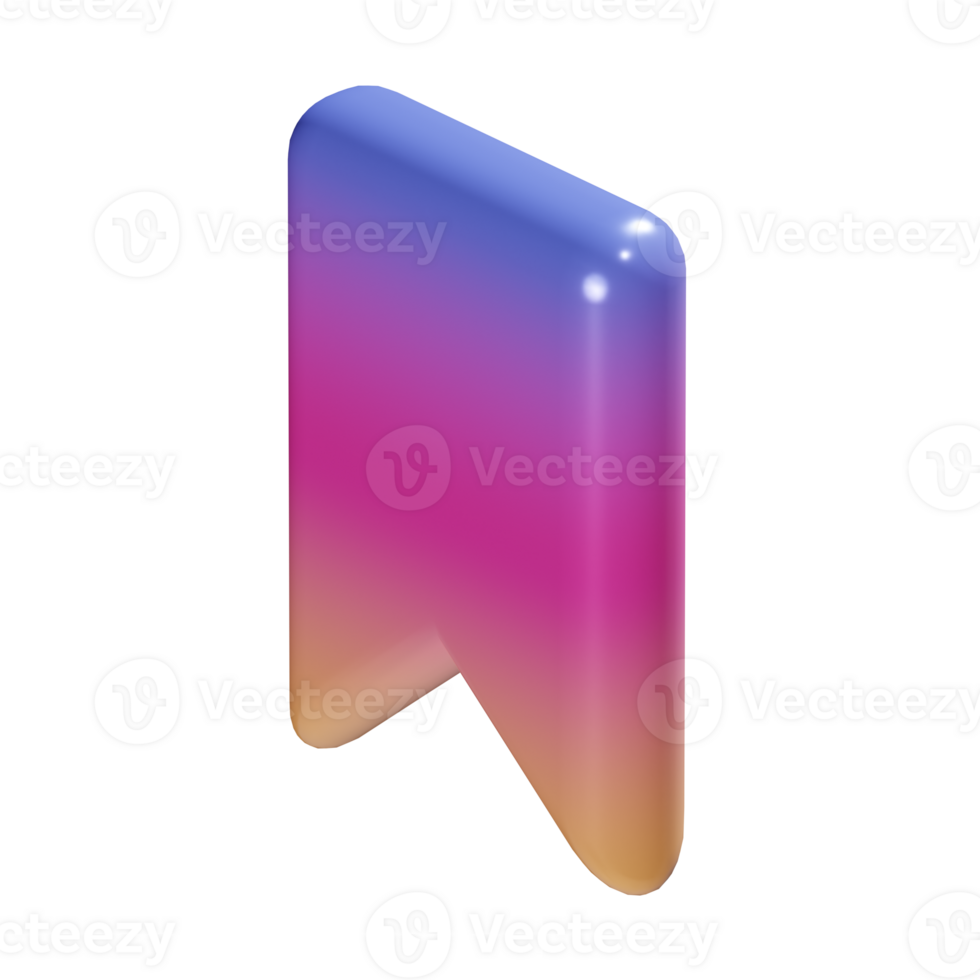3d isometric gradient save bookmark icon png