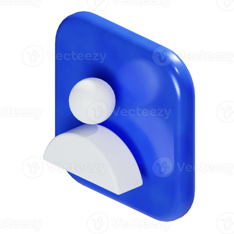 a 3d isometric ui contact address book icon png