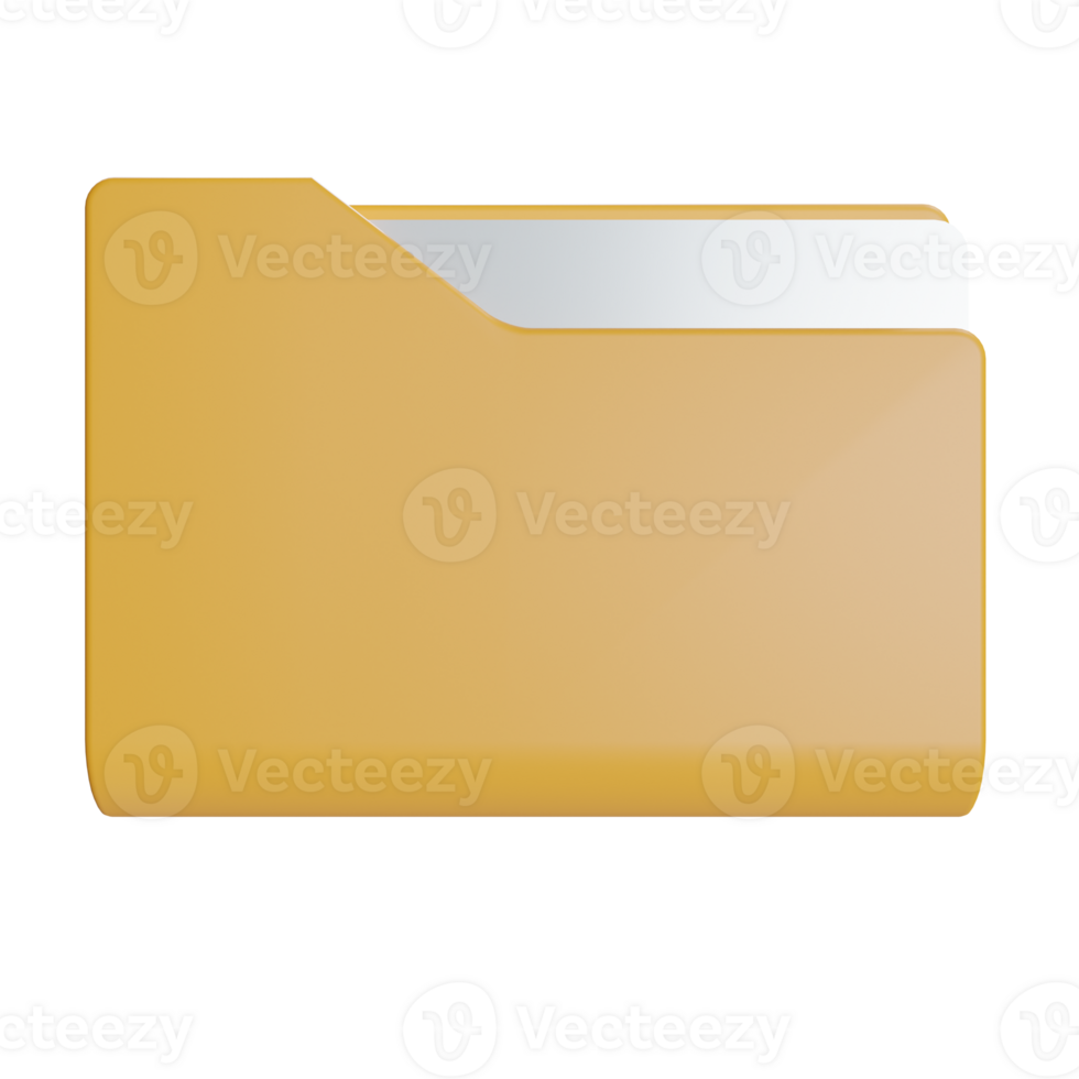 a 3d orange folder document with bunch of white files in it icon png