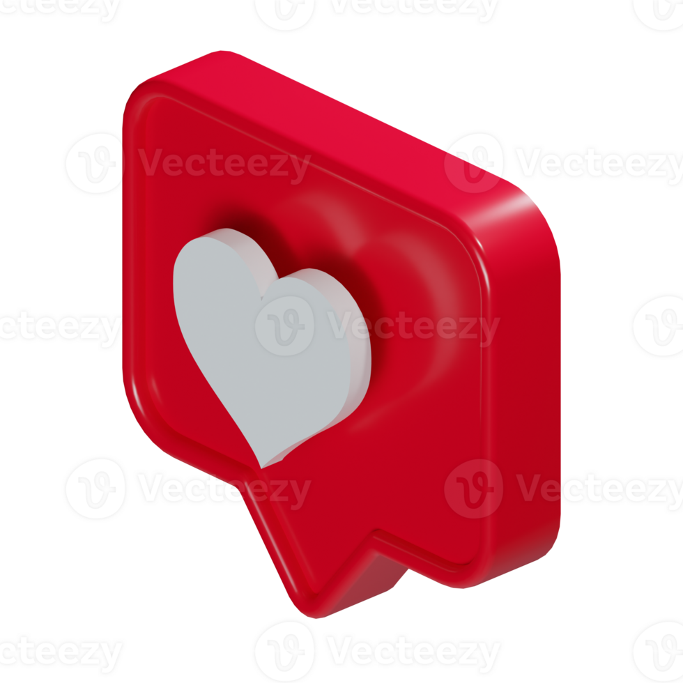 a 3d love badge notionfication pop up icon png