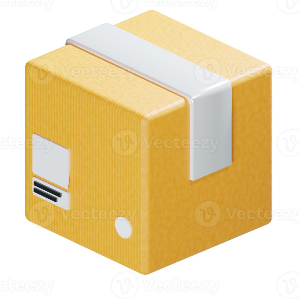 a 3d isometric box package delivery icon png