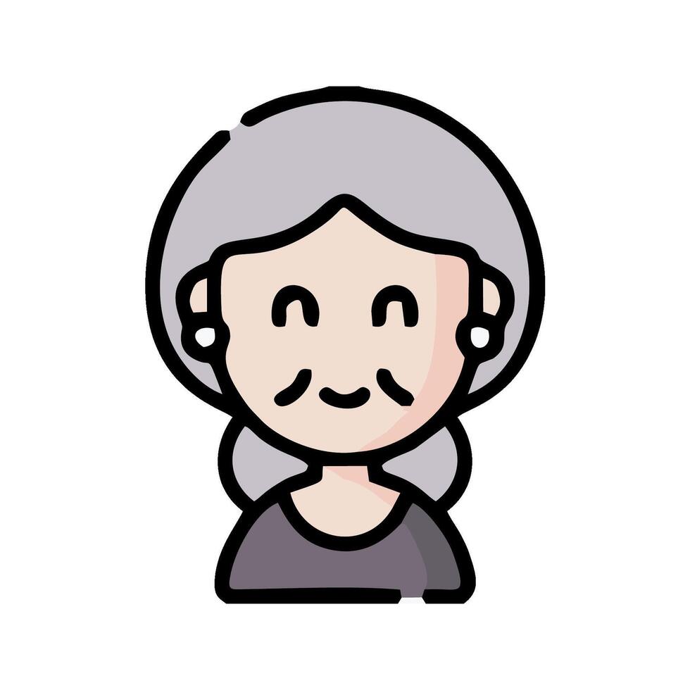 an old woman with gray hair and a smile vector