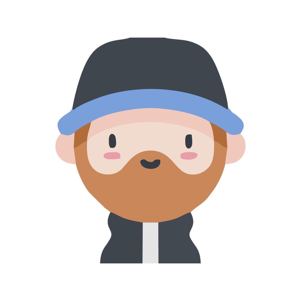 a cartoon man with a beard and hat vector