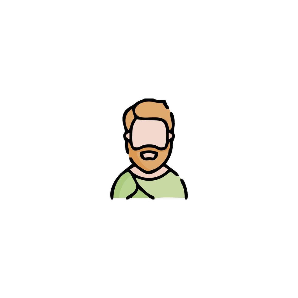 a man with a beard and a beard icon vector