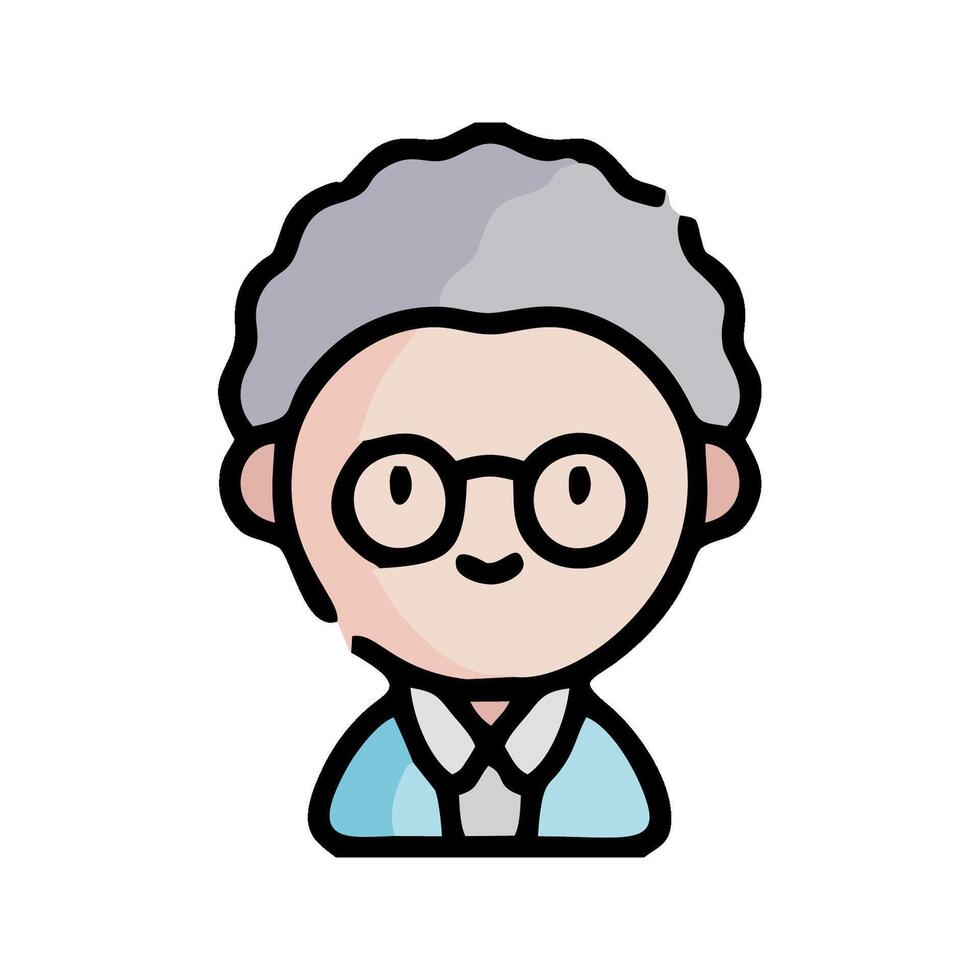 an old man with glasses and a tie vector