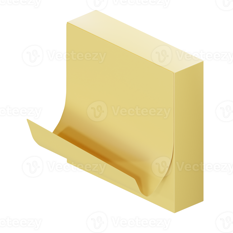 a 3d isometric post it sticky notes icon png