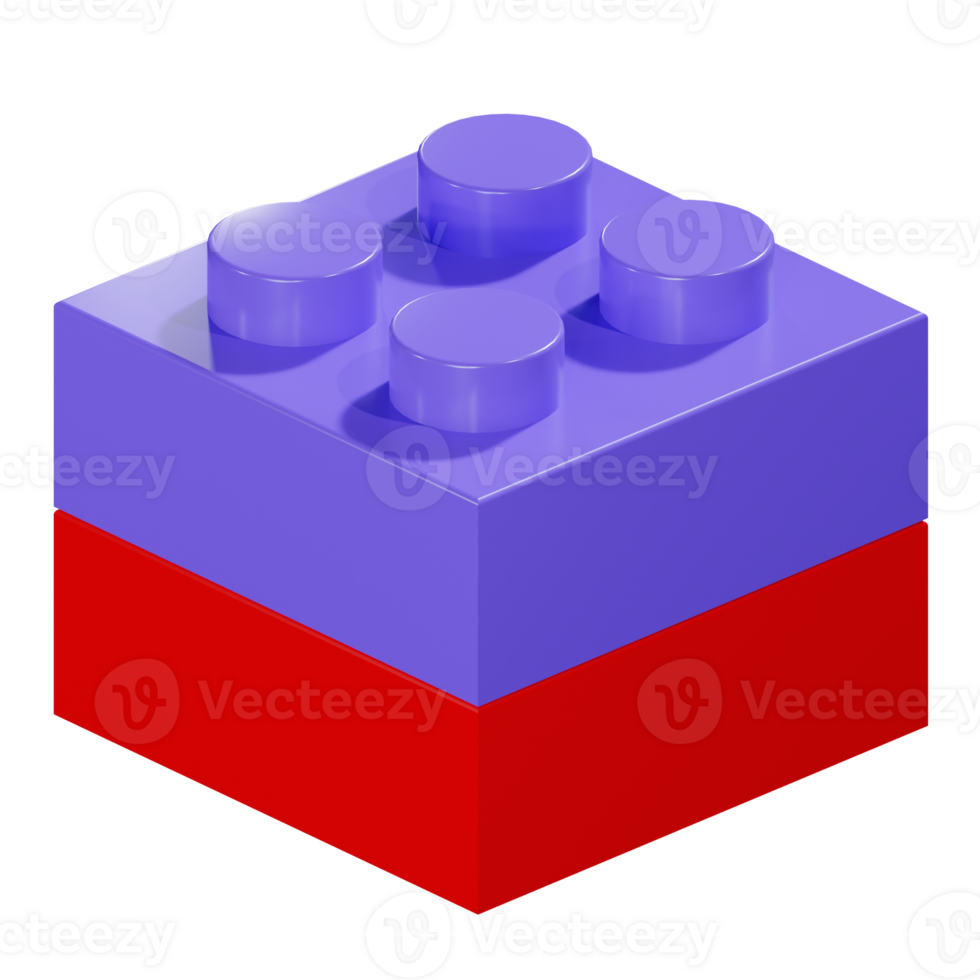 a 3d isometric stacked red and purple toy icon png