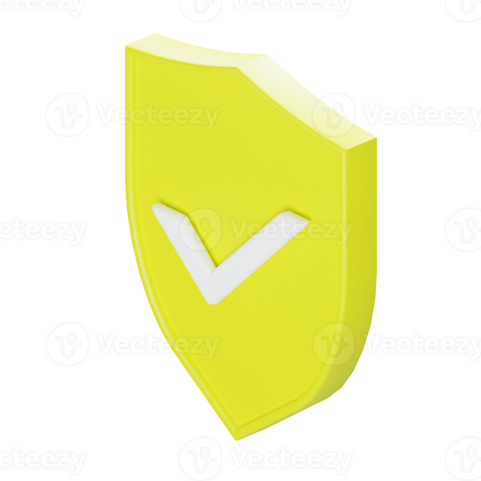 a 3d isometric checkmark shield security icon png