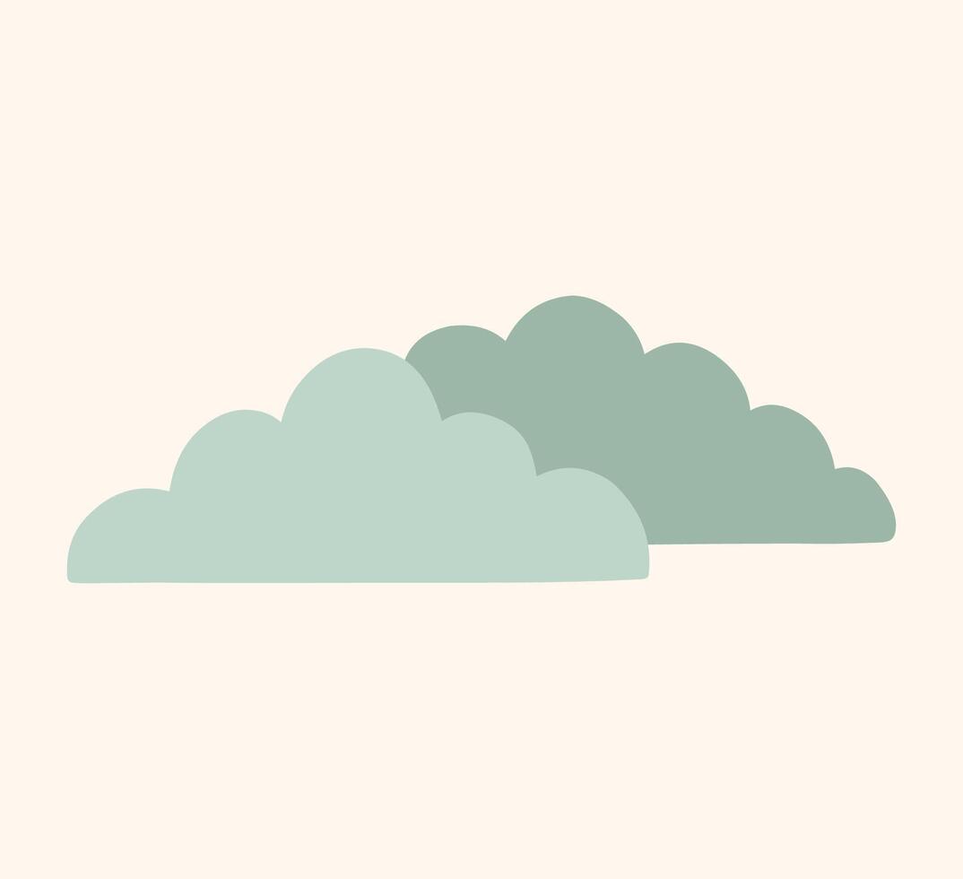 Clouds isolated on a white background. hand-drawn illustration in flat style. Perfect for decorations, logo, various designs. vector