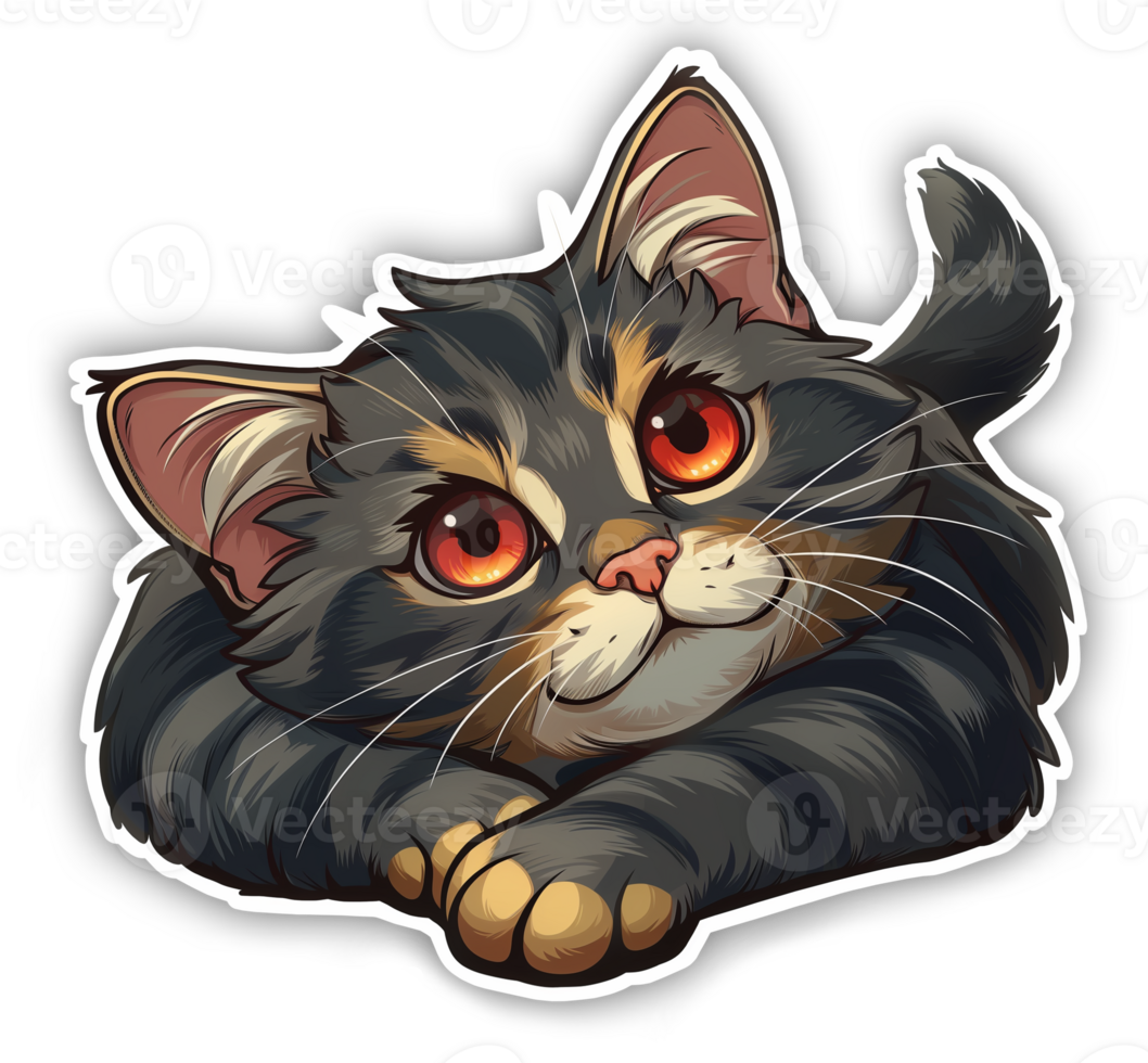 Cat looking Up Sticker png